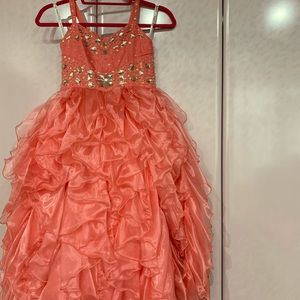 Coral long dresses size 6 and 8 available